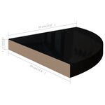 vidaXL Étagères d'angle flottantes 2Pièces noir brillant 35x35x3 8 cm MDF
