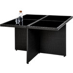 Tectake salon de jardin manhattan 8 places avec 2 sets de housses + housse de protection  variante 2 - noir