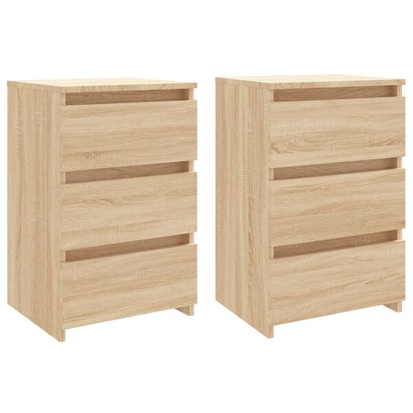 vidaXL Tables de chevet 2 Pièces Chêne sonoma 40x35x62 5 cm Aggloméré