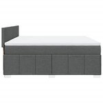 vidaXL Sommier à lattes de lit avec matelas Gris foncé 180x200cm Tissu