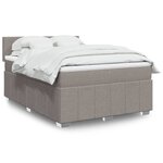 vidaXL Sommier à lattes de lit avec matelas Taupe 140x190 cm Tissu