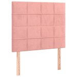 vidaXL Sommier à lattes de lit avec matelas Rose 90x200 cm Velours