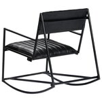 vidaXL Chaise à bascule Noir Cuir véritable