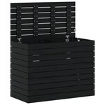 vidaXL Panier à linge noir 88 5x44x66 cm bois massif de pin