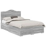 vidaXL Cadre de lit Gris Sonoma 135 x 190 cm Bois d'ingénierie