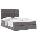 VidaXL Cadre de lit ottoman avec matelas gris 140x190 cm similicuir