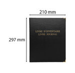 Reliure Luxe Avec Recharge 297x210 Livre D'inventaire + Livre Journal 150 Feuillets Foliotés 90g + 2 Gardes - Noir - Le Dauphin