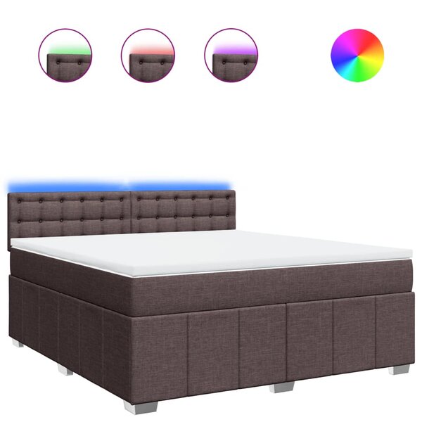 vidaXL Sommier à lattes de lit avec matelas Marron foncé 180x200 cm