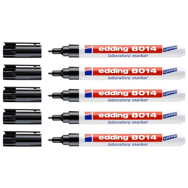 Maqueur Spécial Laboratoire 8014 Noir Pointe Fine 1 mm x 5 EDDING