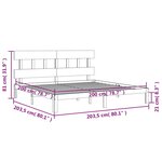 vidaXL Cadre de lit sans matelas marron miel 200x200cm bois pin massif