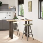 vidaXL Pieds de table de bar en forme de U  2 pièces  acier naturel  50 x (100-101) cm