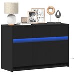 vidaXL Meuble TV avec LED noir 91x34x61 cm bois d'ingénierie