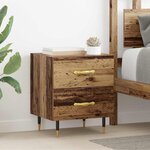 vidaXL Cabinet de chevet 2 Pièces Bois ancien 40 x 35 x 47.5 cm
