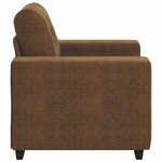 vidaXL Fauteuil avec coussin Marron Faux cuir et bois