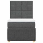 vidaXL Sommier à lattes de lit avec matelas Gris foncé 80x200 cm Tissu
