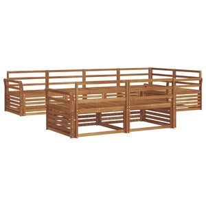 vidaXL Ensemble de canapés d'extérieur 7 Pièces Naturel