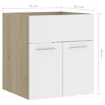 vidaXL Armoire d'évier avec lavabo intégré blanc et chêne sonoma
