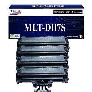 T3AZUR - 4x Toners compatibles avec Samsung MLT-D117S MLTD117S pour Samsung SCX4655 SCX4655F SCX-4655FN SCX-4655 SCX-4655F SCX-4655FN