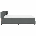 vidaXL Lit à ressorts avec matelas Gris foncé 180 x 200 cm tissu