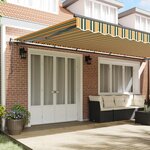 vidaXL Auvent Rétractable Vert et jaune 600 × 350 cm