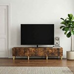 vidaXL Meuble TV 147 x 34 5 x 30 cm Chêne fumé Bois d'ingénierie