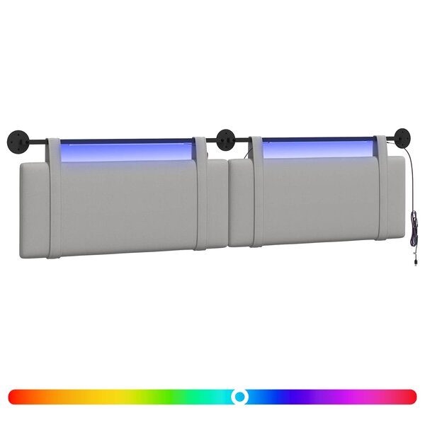 vidaXL Tête de lit suspendue Gris nuage Tissu
