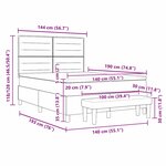 vidaXL Lit à ressorts avec matelas et banc gris foncé 140x190 cm en tissu