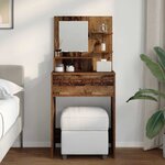 vidaXL Tables de maquillage pour chambre avec tiroir Bois Ancien
