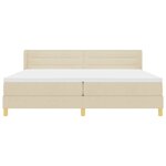 vidaXL Lit à ressorts avec matelas Crème 200 x 200 cm Polyester