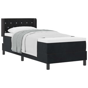 vidaXL Lit à ressorts avec tête de lit Noir 200 x 80 cm Velours