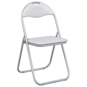 vidaXL Chaise pliante 8 pc Simili cuir Blanc et Gris 48 x 43 5 x 81 cm