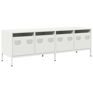 vidaXL Meuble TV blanc 135x39x43 5 cm acier laminé à froid