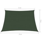 vidaXL Voile d'ombrage 160 g/m² Vert foncé 3/4x3 m PEHD