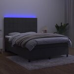 vidaXL Sommier à lattes de lit matelas et LED Gris foncé 140x190 cm