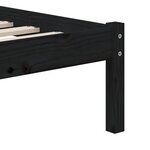 vidaXL Cadre de lit sans matelas noir bois massif 100x200 cm