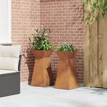 vidaXL Support de plante Acier corten 35 x 35 x 73 cm Durable
