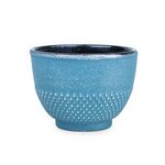 Tasse en fonte bleue et argentée