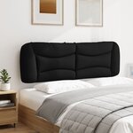 vidaXL Coussin de tête de lit noir 160 cm tissu