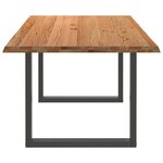 vidaXL Table à manger bord naturel bois massif chêne rectangulaire