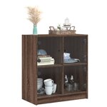 vidaXL Armoire latérale avec portes en verre chêne marron 68x37x75 5cm