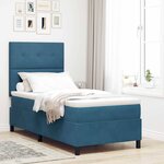 vidaXL Lit à ressorts avec matelas Bleu foncé 90 x 200 cm Velours