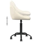 vidaXL Chaise de bureau Crème Velours
