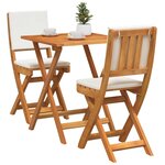 vidaXL Ensemble bistrot 3 pc Huile Naturelle Bois d'Acacia Massif