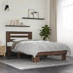 vidaXL Cadre de lit sans matelas chêne marron 75x190 cm
