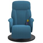 vidaXL Fauteuil inclinable de massage avec repose-pied bleu velours