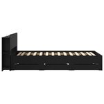 vidaXL Cadre de lit avec rangement Noir 75 x 190 cm Bois d'ingénierie
