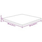 vidaXL Dessus de table carré Marron clair80x80x2 5cm Bois chêne traité