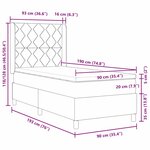 vidaXL Lit à ressorts avec matelas Gris foncé 90 x 190 cm Velours