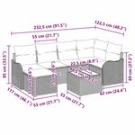 Ensemble de canapé de jardin vidaXL 7 pièces avec coussins Rattan poly beige