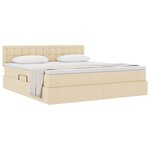 vidaXL Lit avec rangement et matelas avec matelas Crème 180 x 200 cm